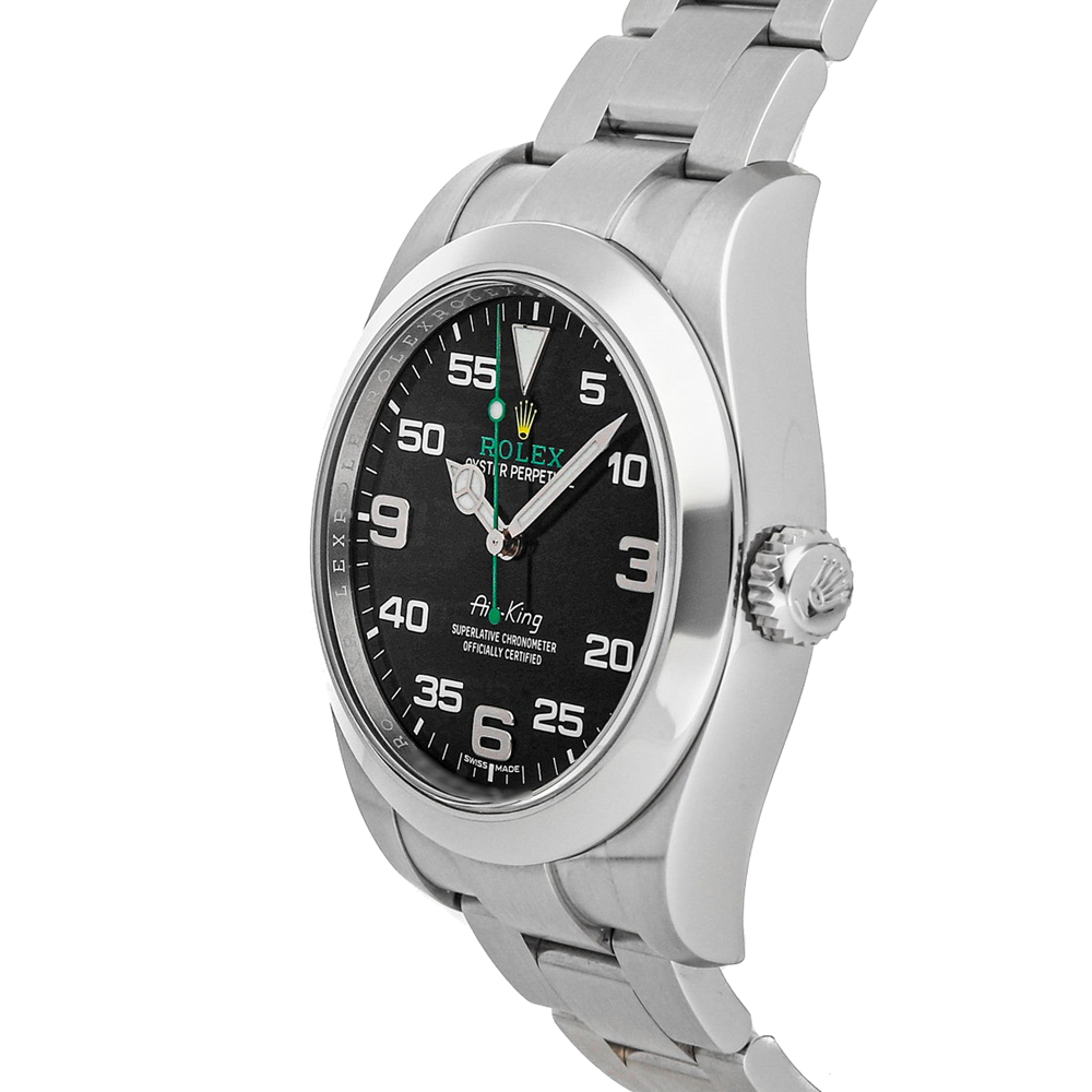 

Rolex Black Stainless Steel Air-King