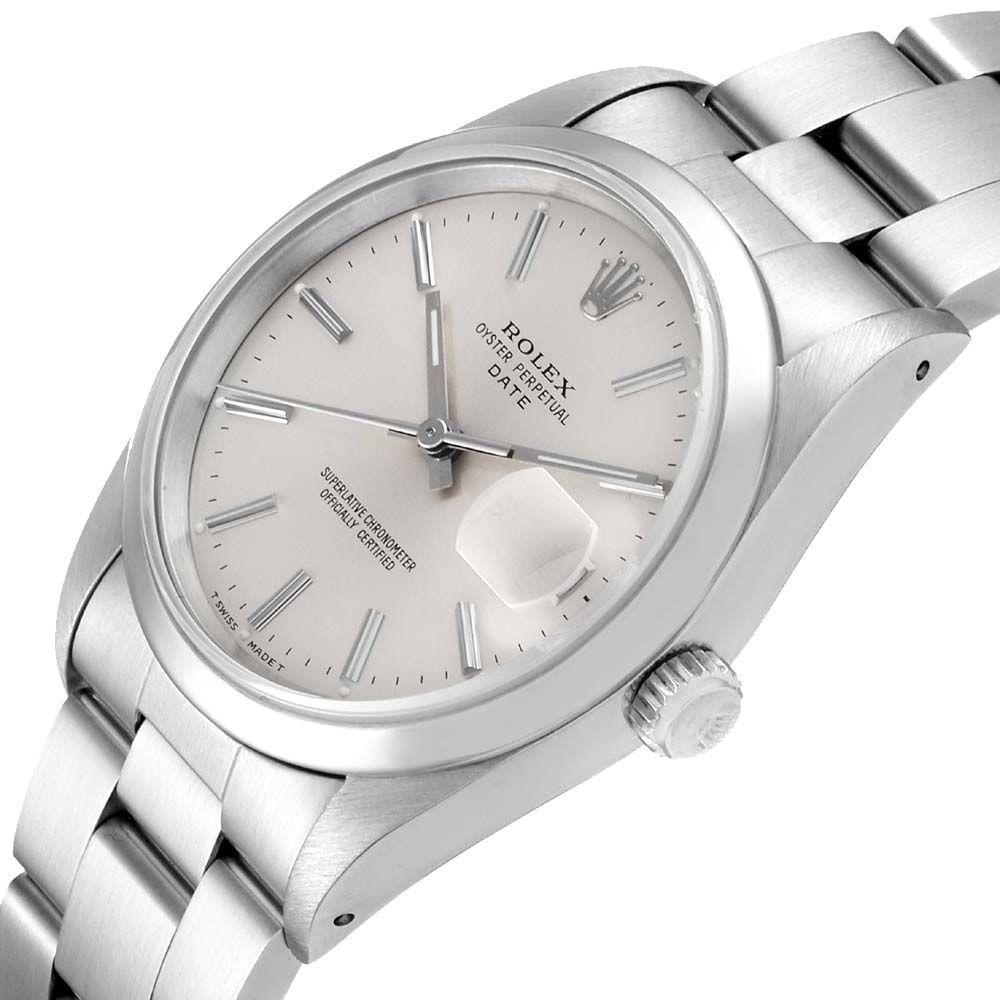 

Rolex Silver Stainless Steel Oyster Perpetual Date Automatic