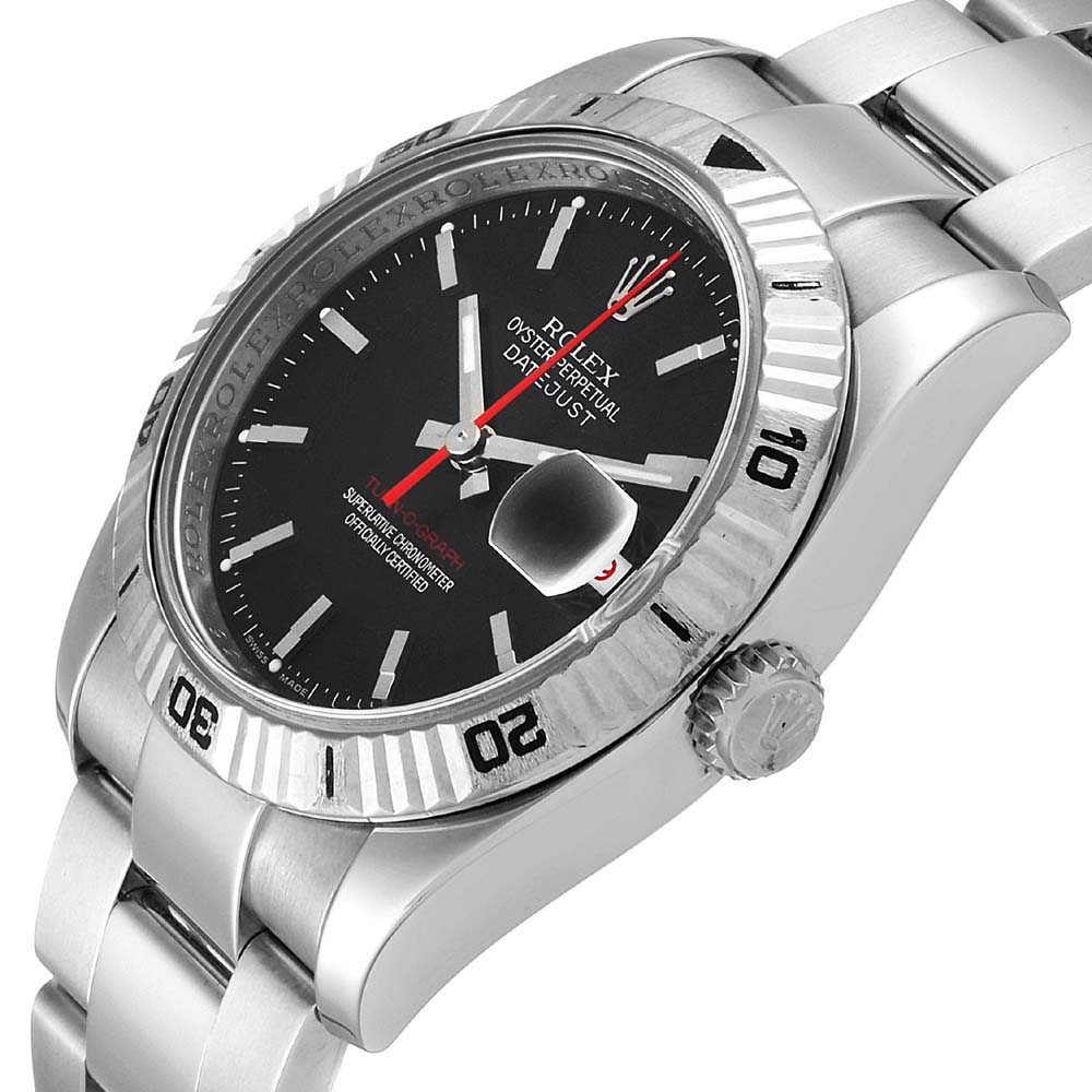 

Rolex Black Stainless Steel Datejust Turnograph