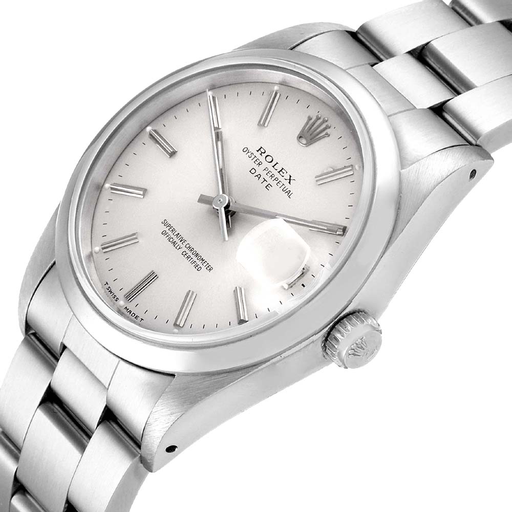 

Rolex Silver Stainless Steel Oyster Perpetual Date Automatic