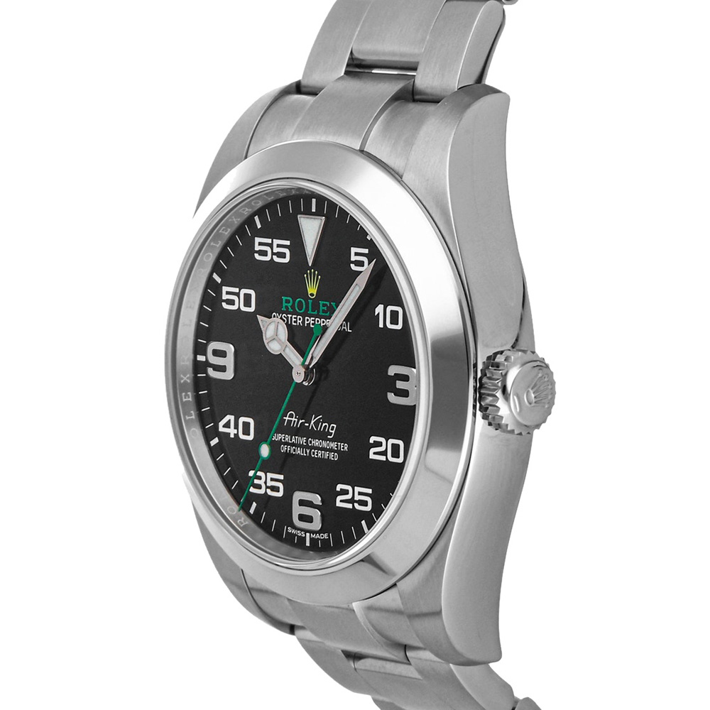 

Rolex Black Stainless Steel Air-King