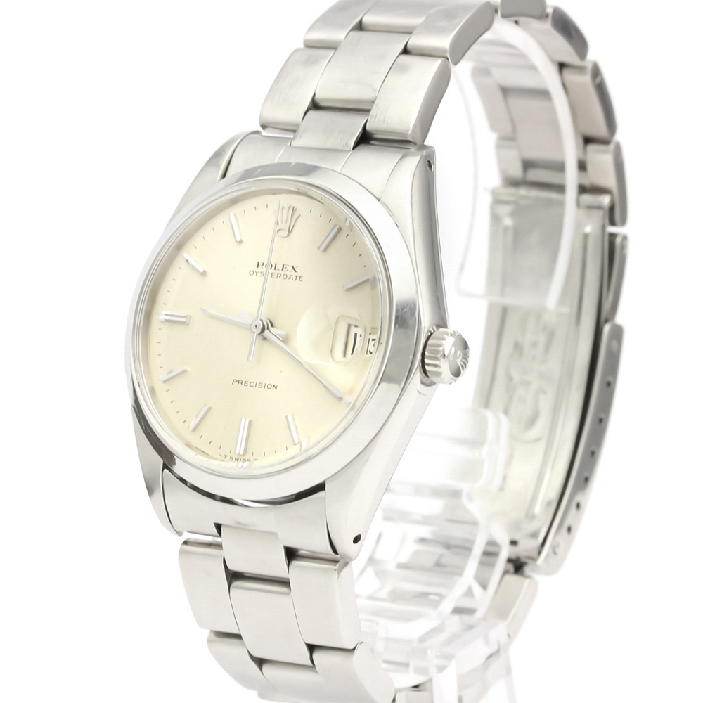 

Rolex Silver Stainless Steel Oyster Date Precision