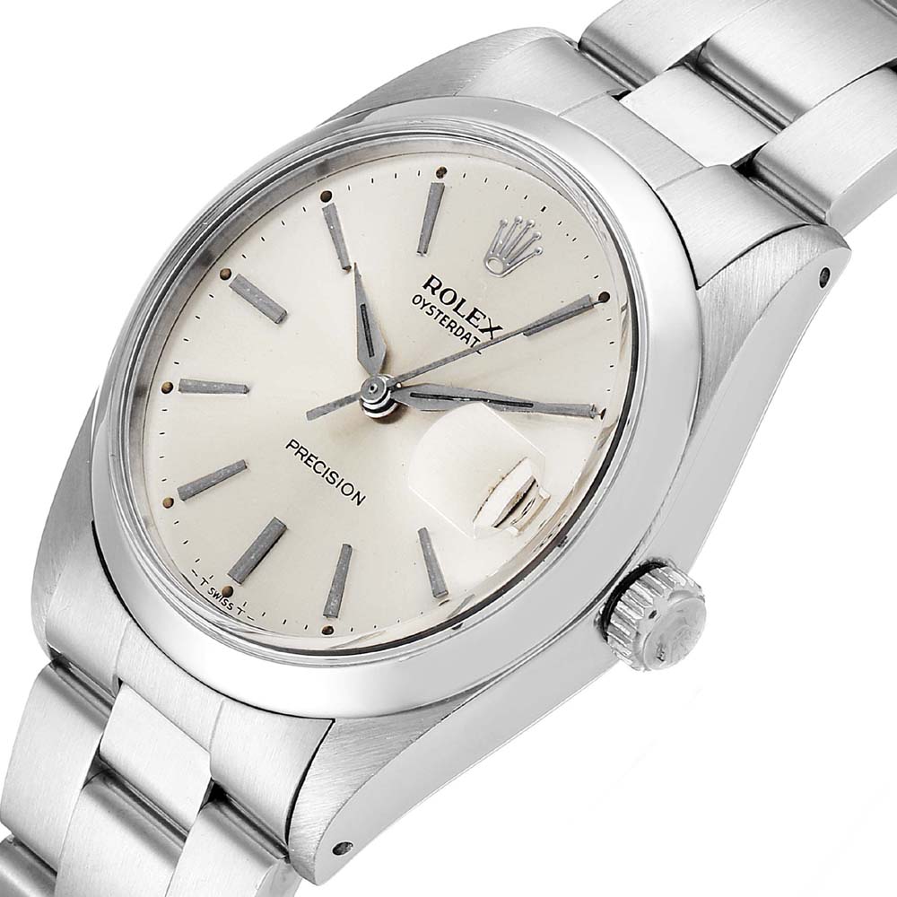 

Rolex Silver Stainless Steel OysterDate Precision Vintage