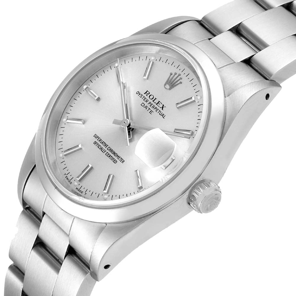 

Rolex Silver Stainless Steel Date Automatic