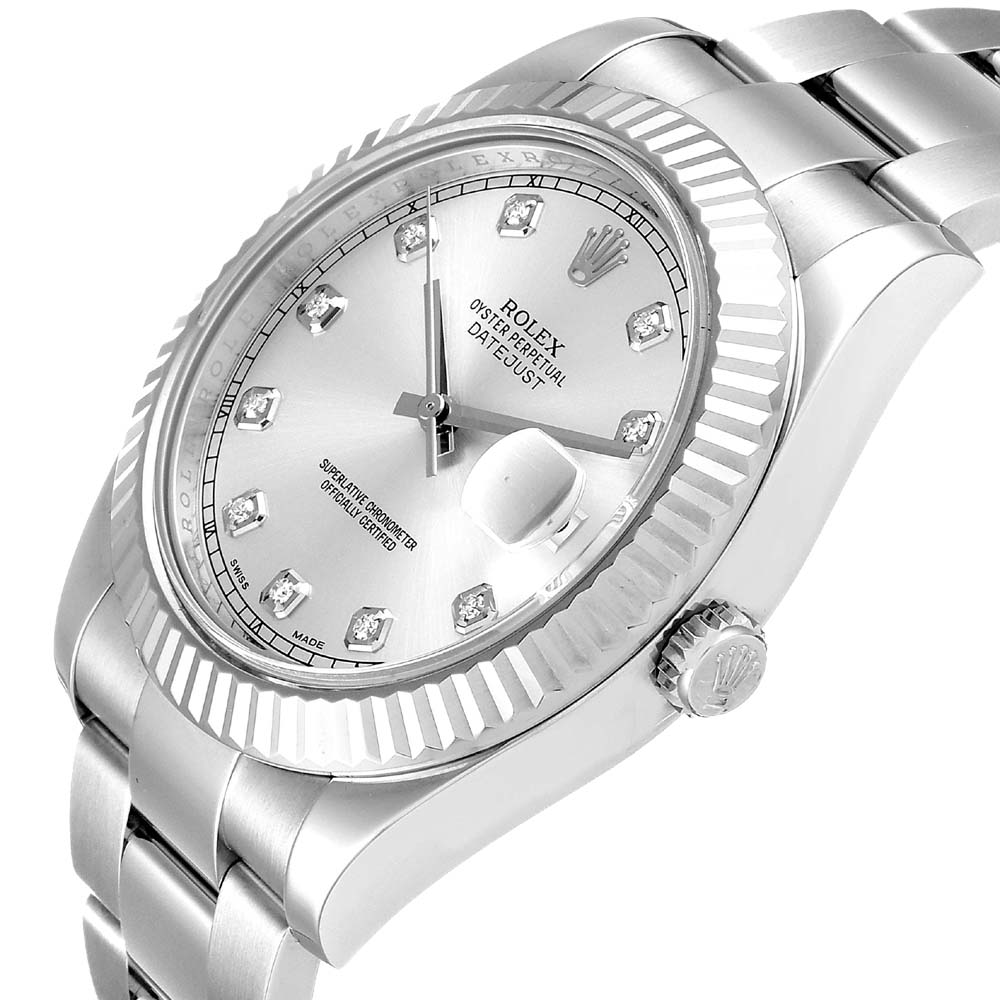 

Rolex Silver Diamonds