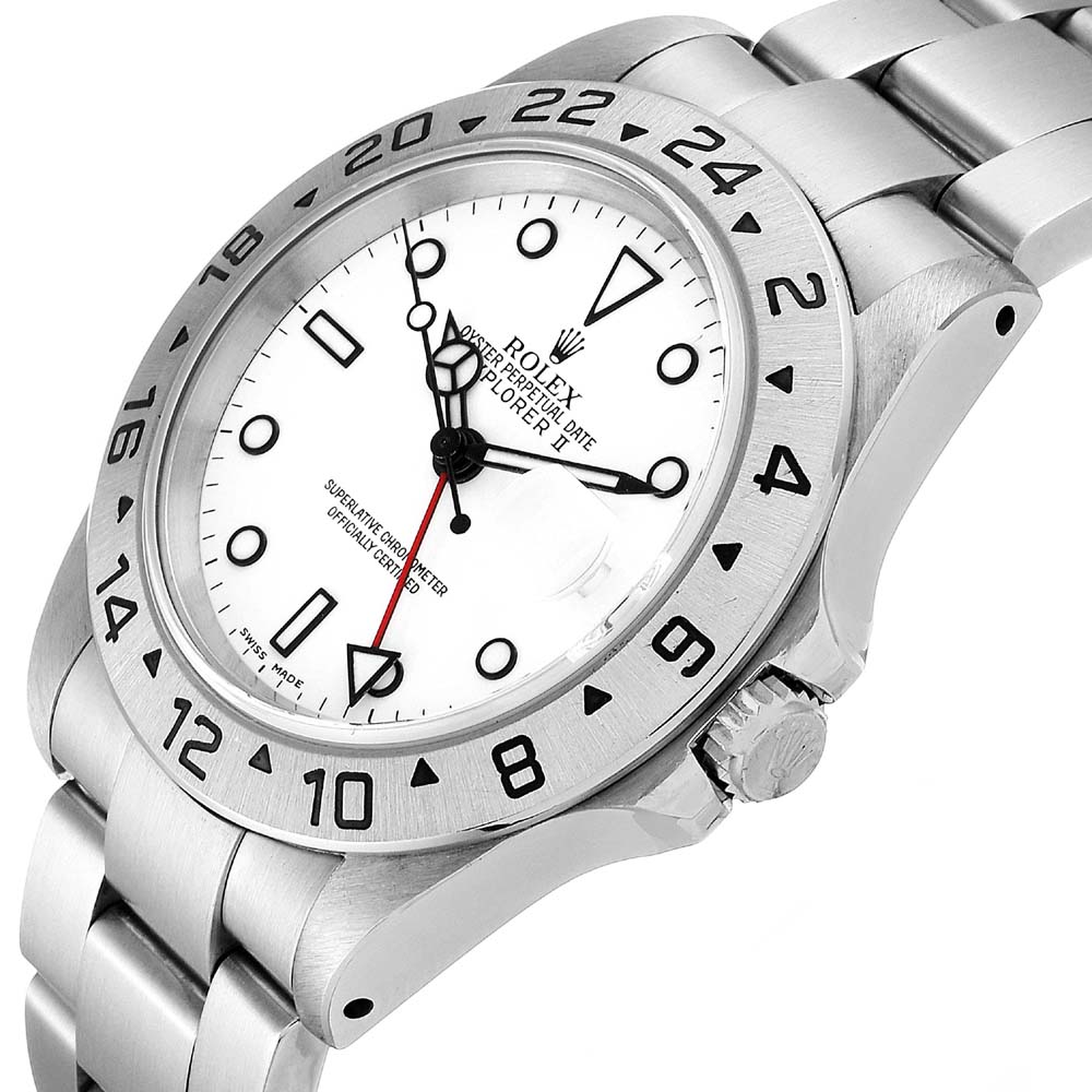 

Rolex White Stainless Steel Explorer II Automatic 16570 Men's Wristwatch 40 MM