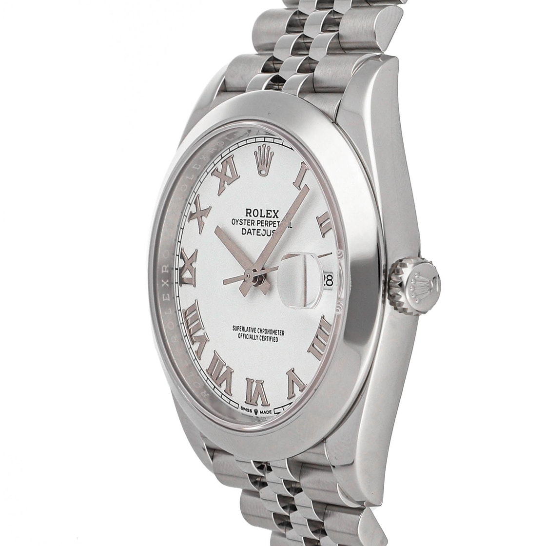 

Rolex White Stainless Steel Datejust 126300 Men's Wristwatch 41 MM