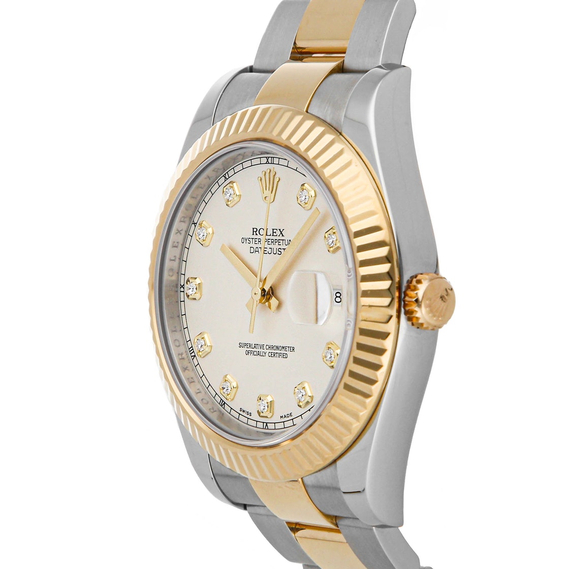 

Rolex Ivory Diamonds 18K Yellow Gold And Stainless Steel Datejust II Automatic Men's Wristwatch 36 MM, Cream