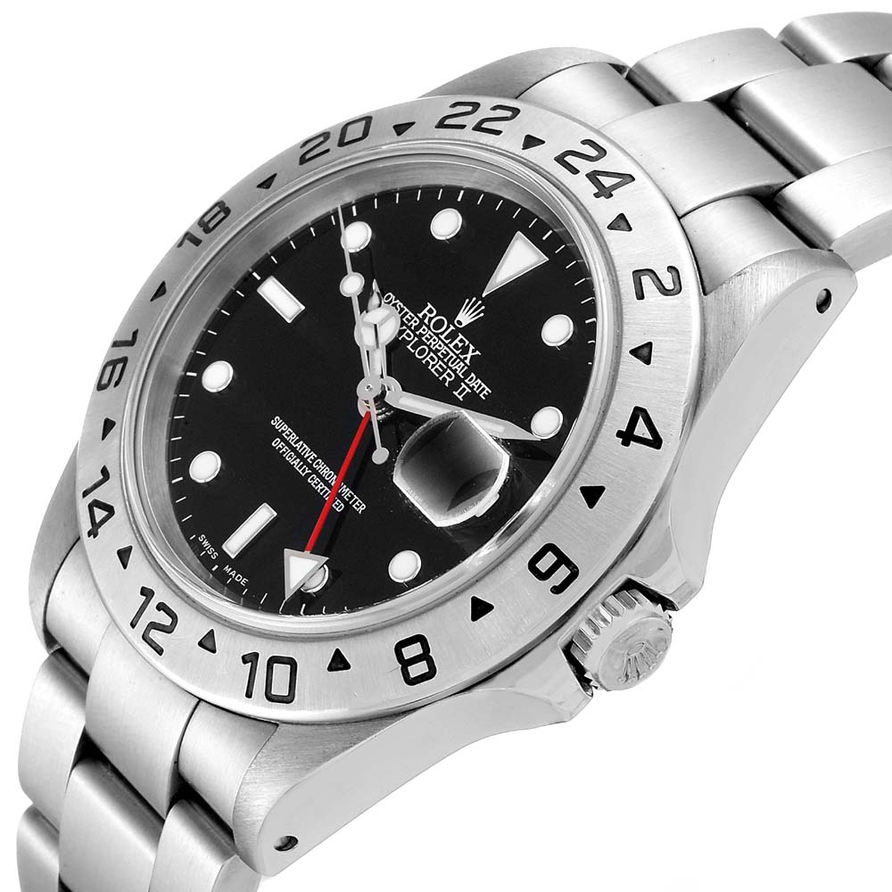 

Rolex Black Stainless Steel Explorer II Automatic 16570 Men's Wristwatch 40 MM