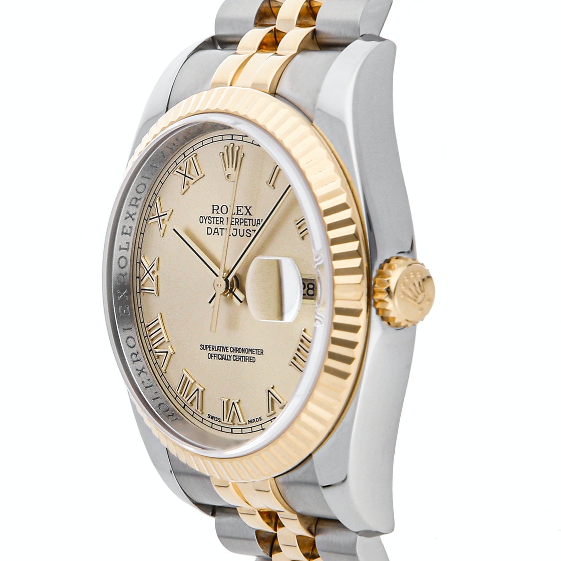 

Rolex Champagne 18K Yellow Gold And Stainless Steel Datejust 116233 Men's Wristwatch 36 MM