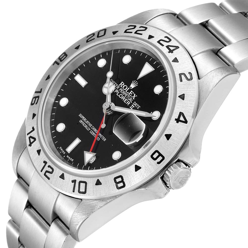

Rolex Black Stainless Steel Explorer II Automatic 16570 Men's Wristwatch 40 MM