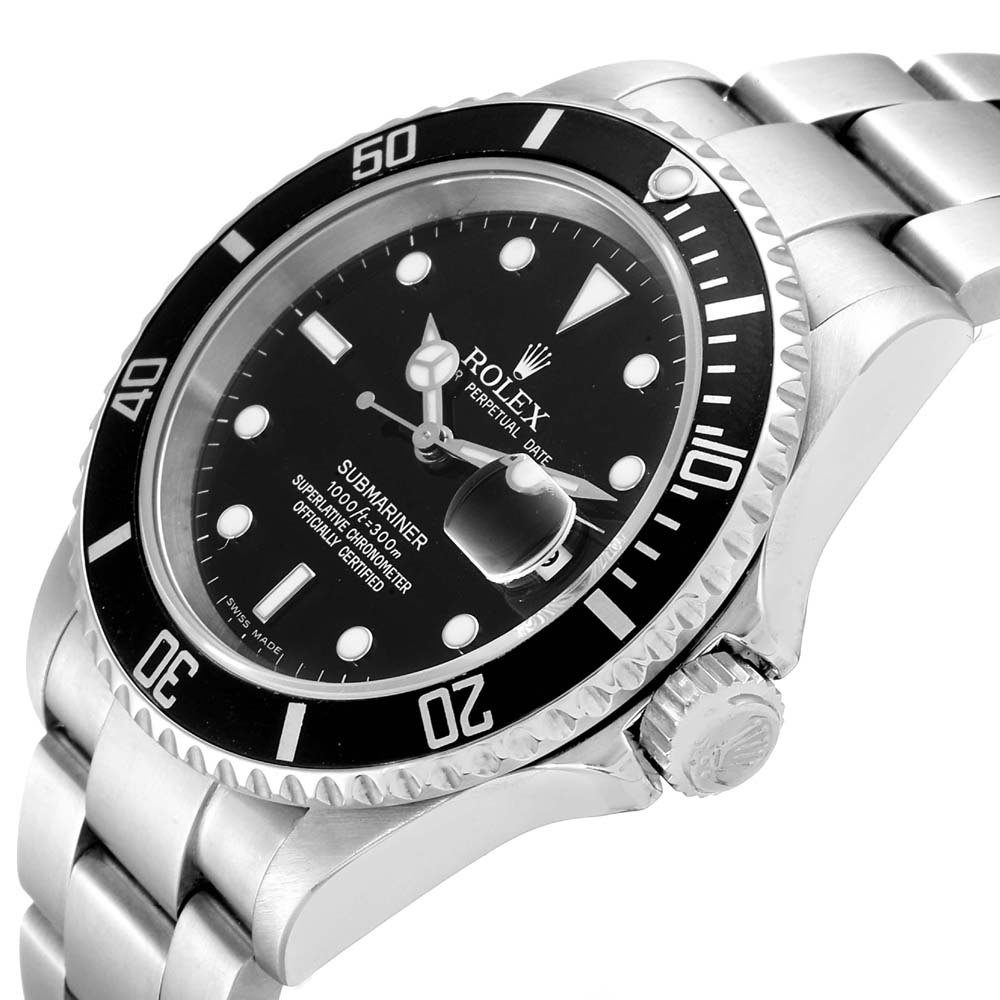 

Rolex Black Stainless Steel Submariner 16610 Men's Wristwatch 40 MM