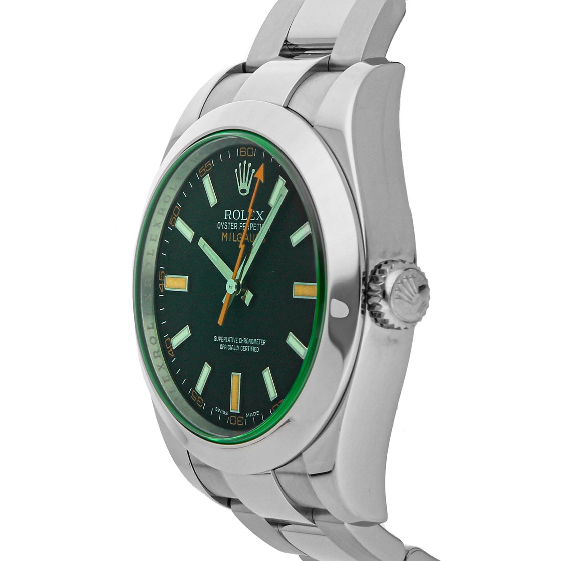 

Rolex Green Stainless Steel Milgauss 116400GV Men's Wristwatch 40 MM