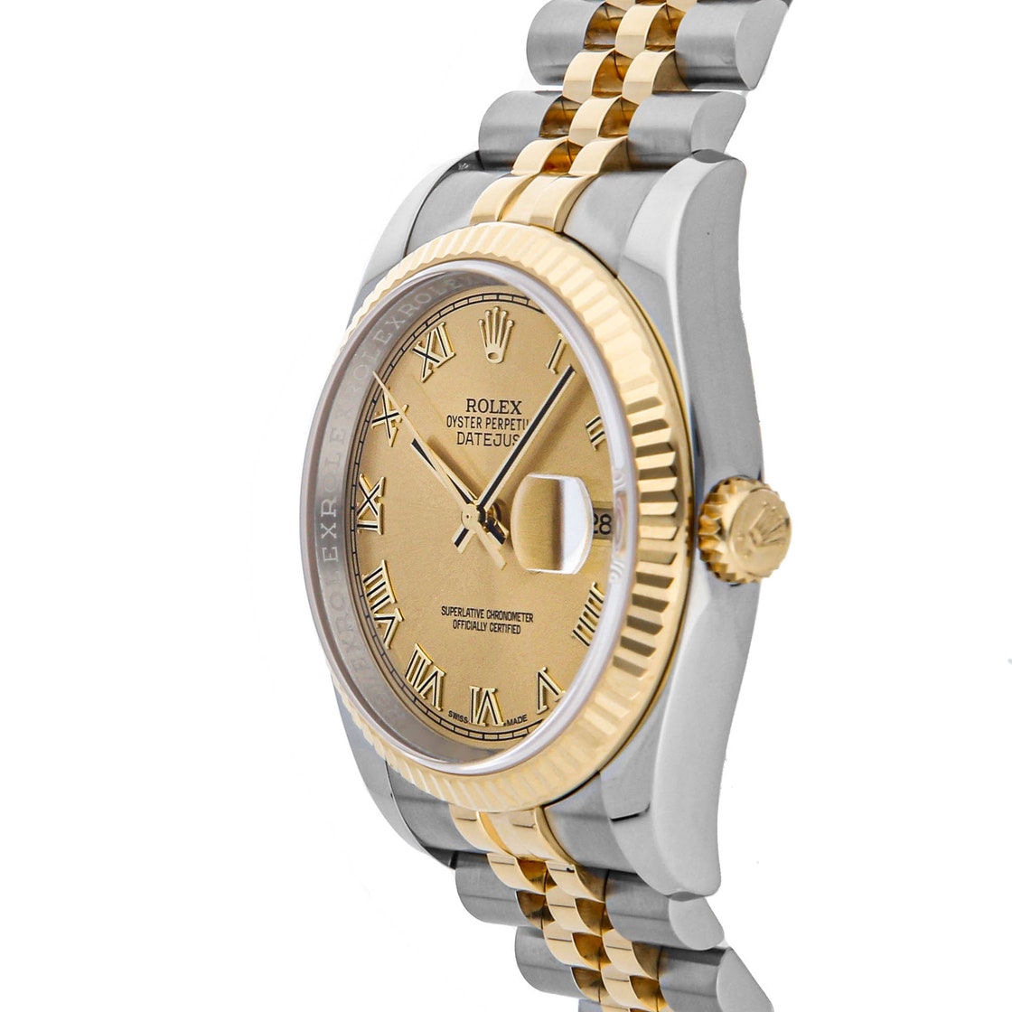 

Rolex Champagne 18K Yellow Gold And Stainless Steel Datejust 116233 Men's Wristwatch 36 MM