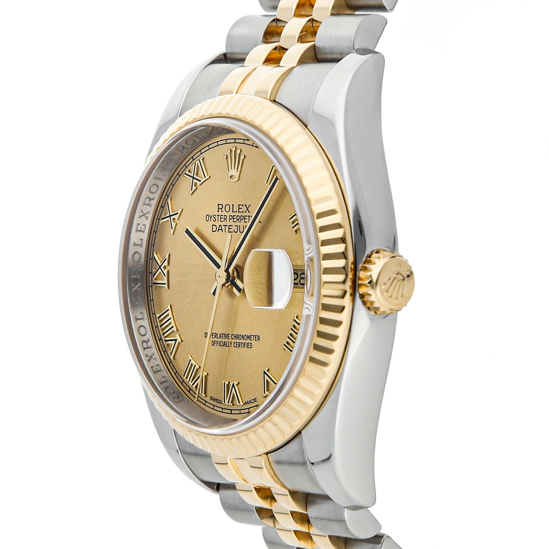 

Rolex Champagne 18K Yellow Gold And Stainless Steel Datejust 116233 Men's Wristwatch 36 MM