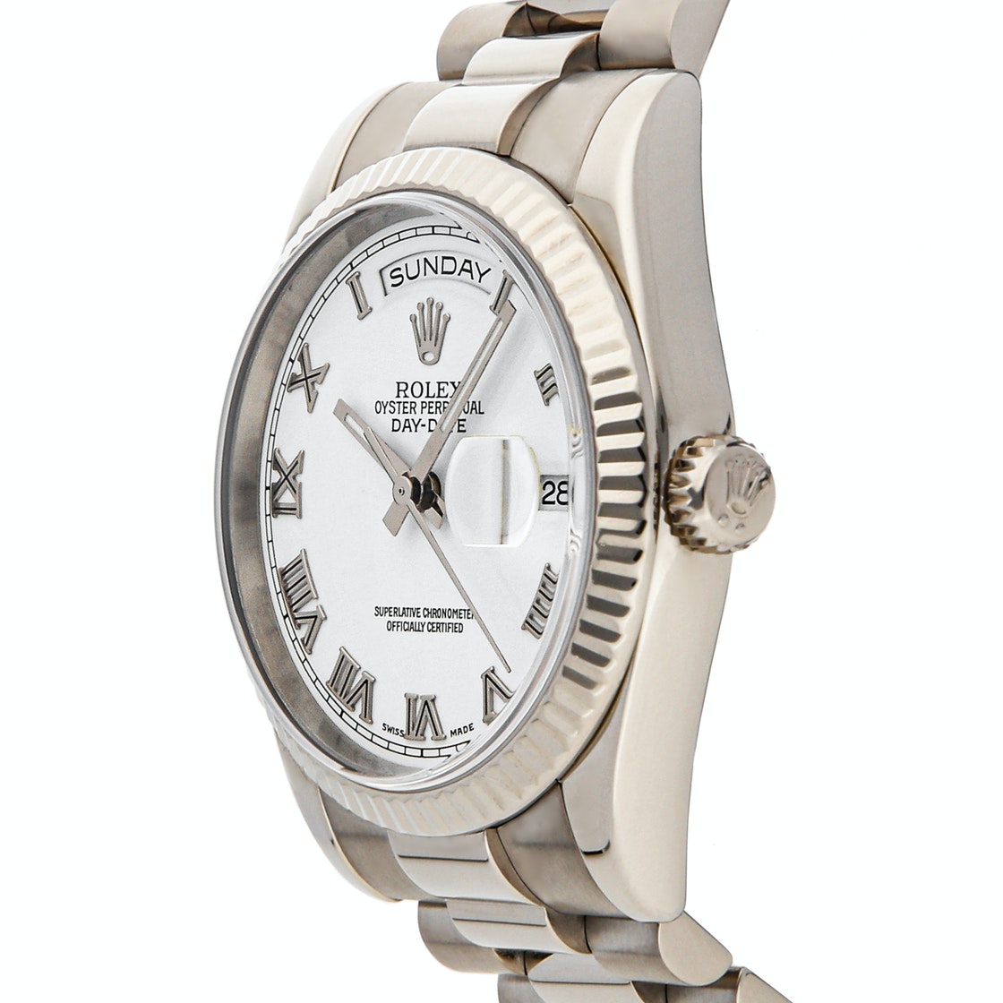 

Rolex White 18K White Gold Day-Date 118239 Men's Wristwatch 36 MM