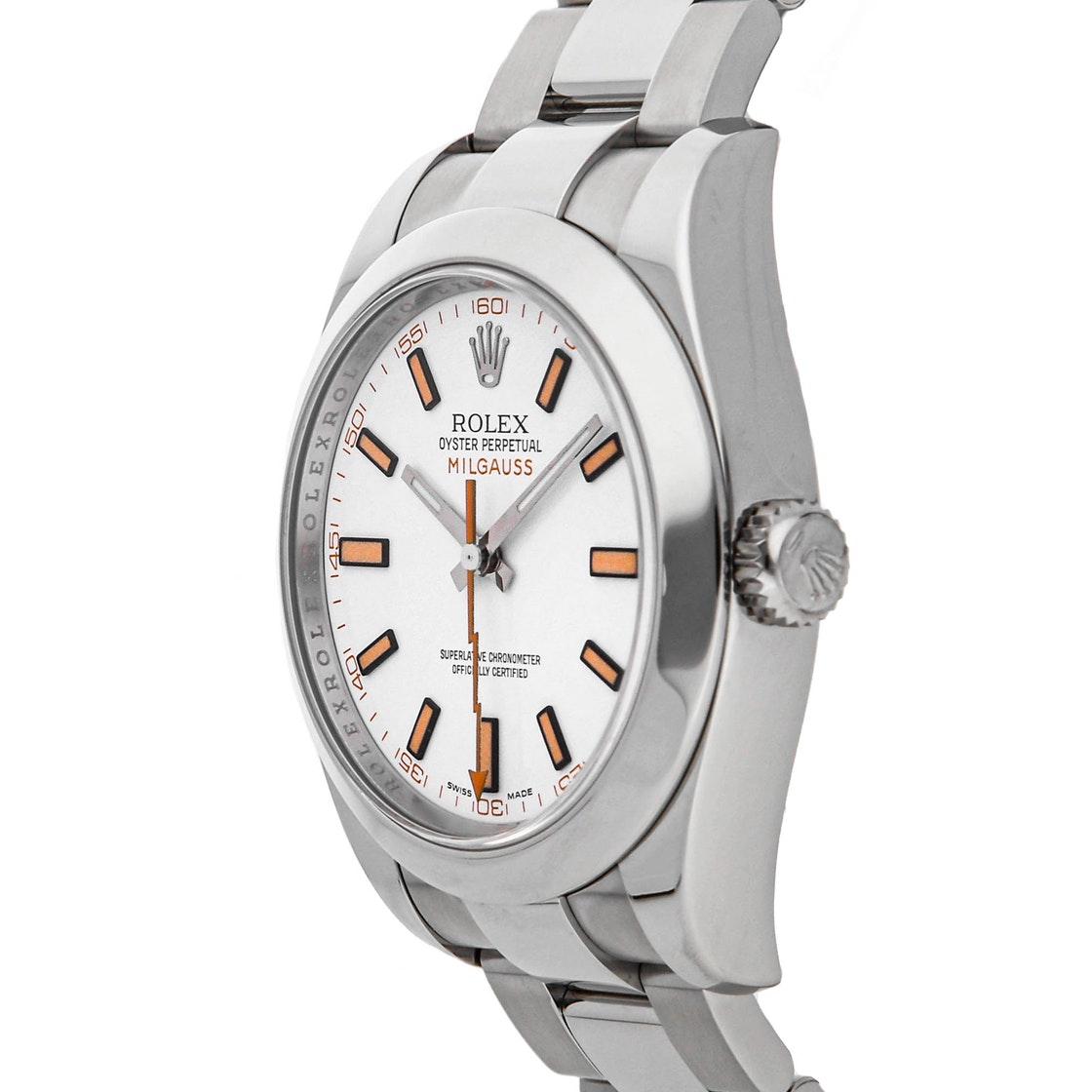 

Rolex White Stainless Steel Milgauss 116400 Men's Wristwatch 40 MM