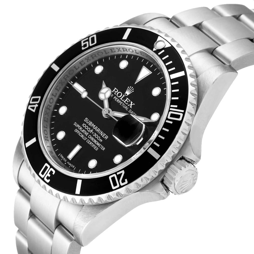 

Rolex Black Stainless Steel Submariner 16610 Men's Wristwatch 40 MM
