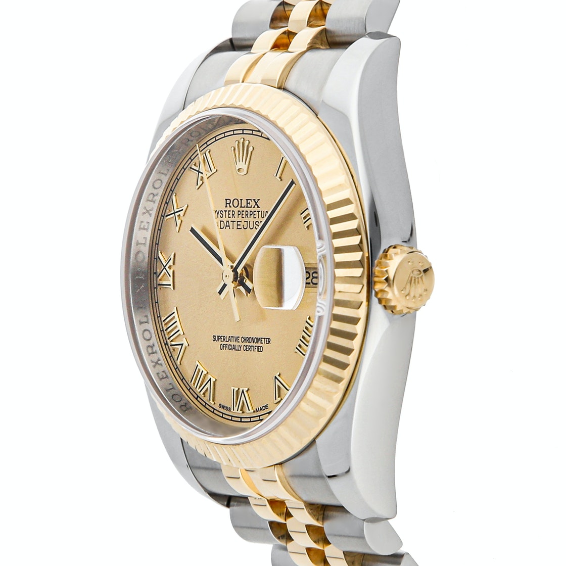 

Rolex Champagne 18K Yellow Gold And Stainless Steel Datejust 116233 Men's Wristwatch 36 MM