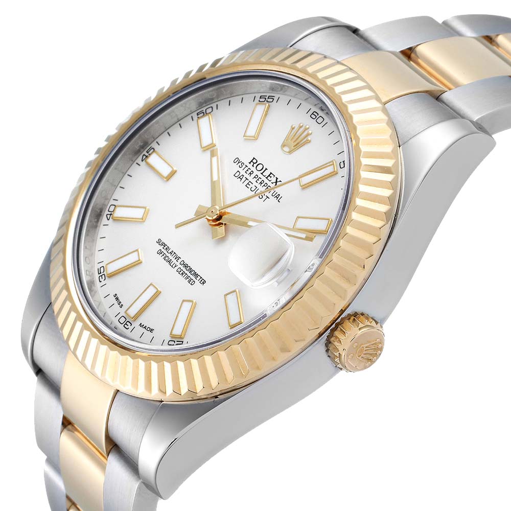 

Rolex Silver 18K Yellow Gold And Stainless Steel Datejust II 116333 Men's Wristwatch 41 MM