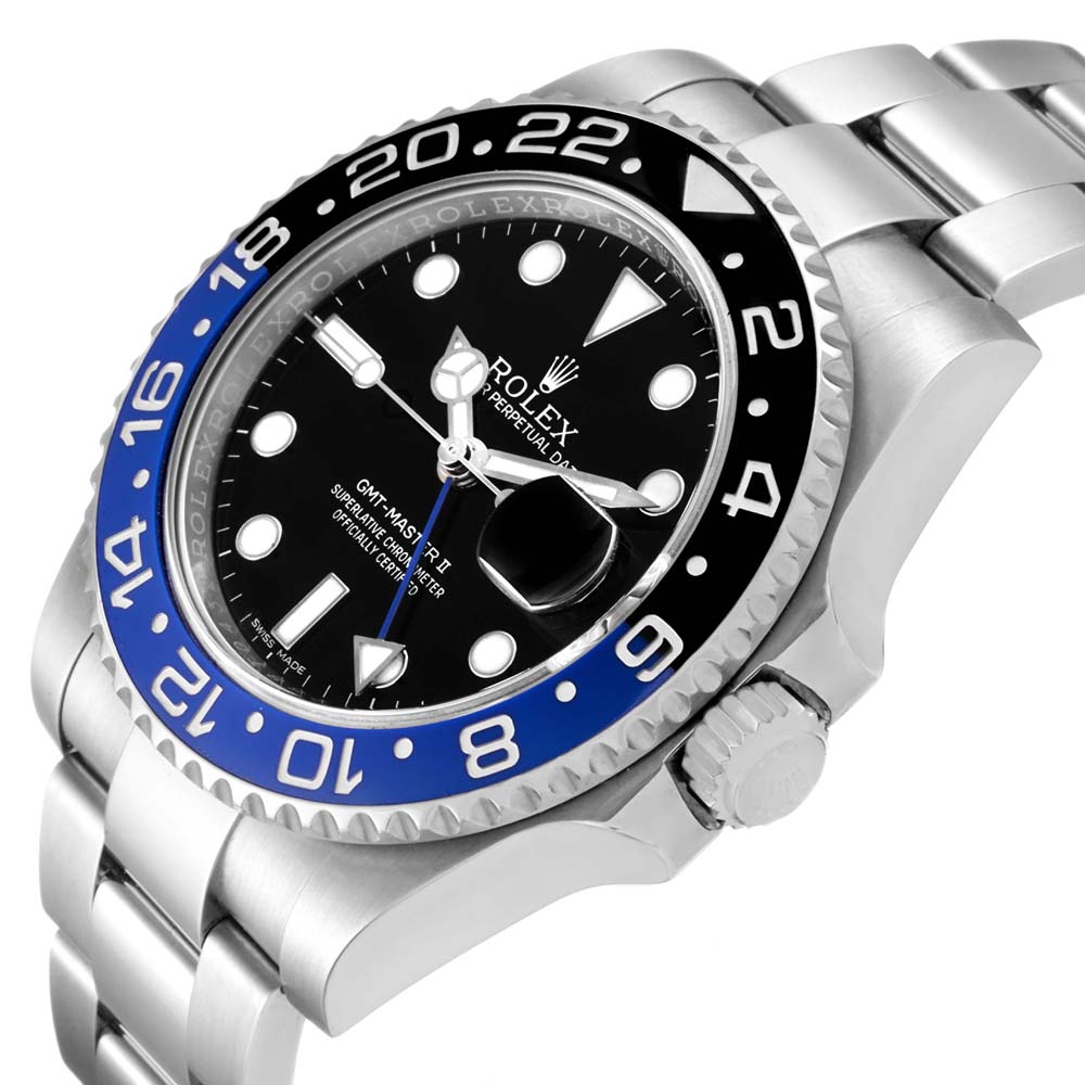 

Rolex Black Stainless Steel GMT Master II Batman 116710 Men's Wristwatch 40 MM