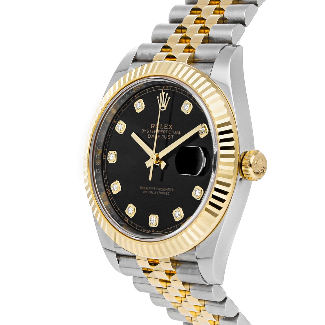 

Rolex Black Diamonds 18K Yellow Gold And Stainless Steel Datejust 126333 Men's Wristwatch 41 MM