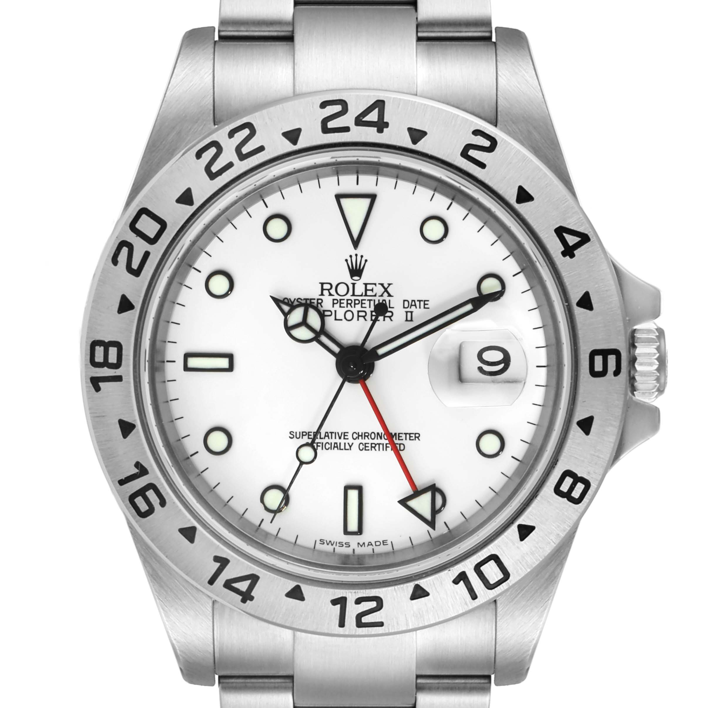 

Rolex White Stainless Steel Explorer II Automatic 16570 Men's Wristwatch 40 MM
