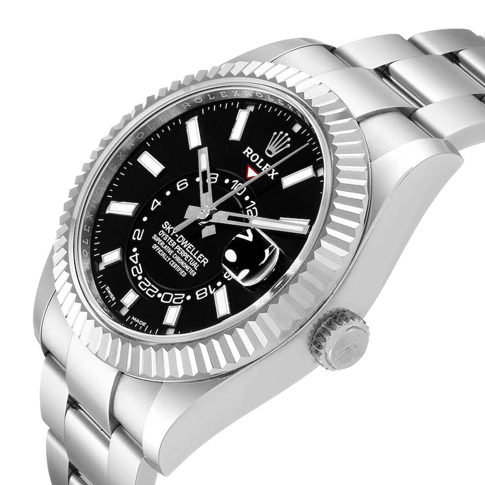 

Rolex Black 18K White Gold Sky-Dweller 326934 Men's Wristwatch 42 MM