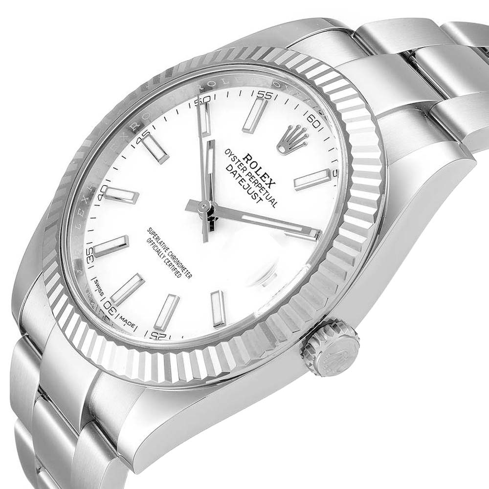 

Rolex White Stainless Steel Datejust 126334 Men's Wristwatch 41 MM
