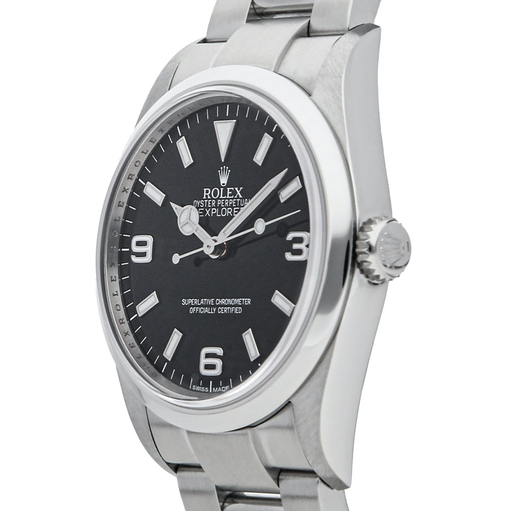 

Rolex Black Stainless Steel Explorer 114270 Men's Wristwatch 36 MM