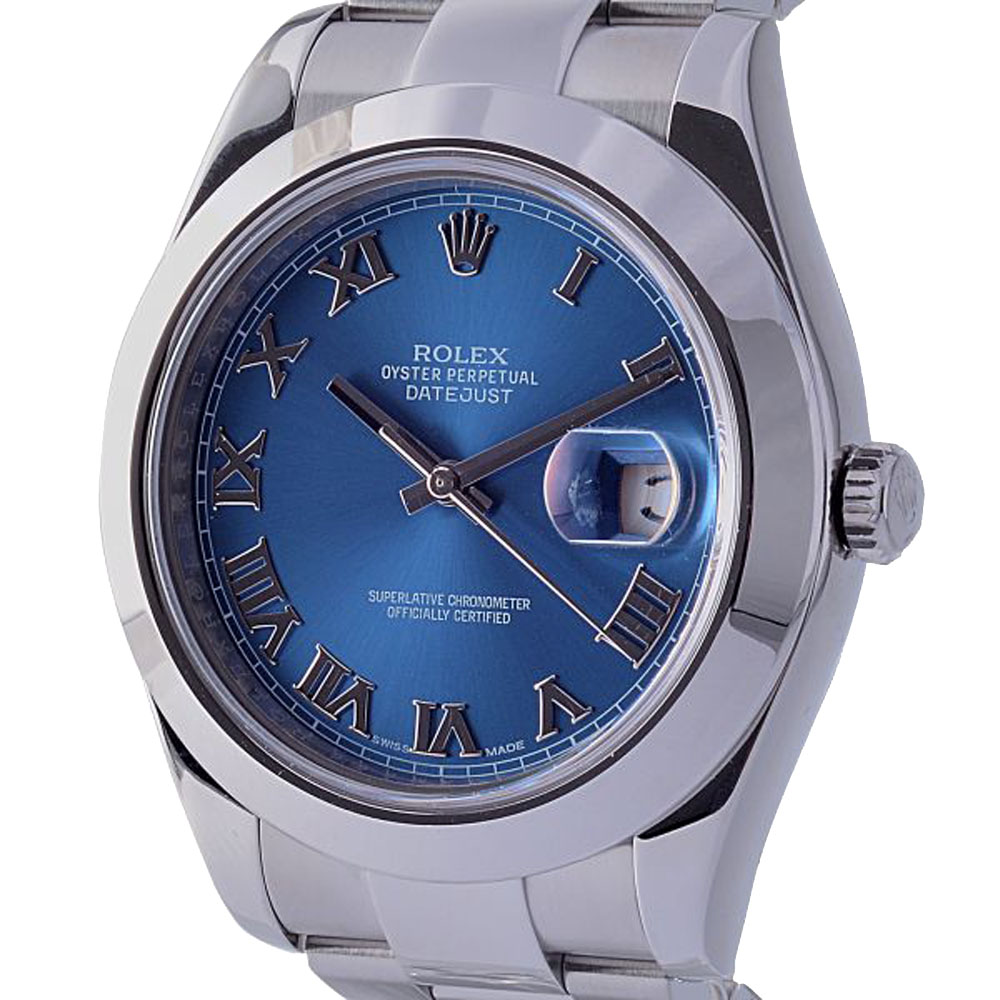 

Rolex Blue Stainless Steel Datejust II 116300 Men's Wristwatch 41 MM