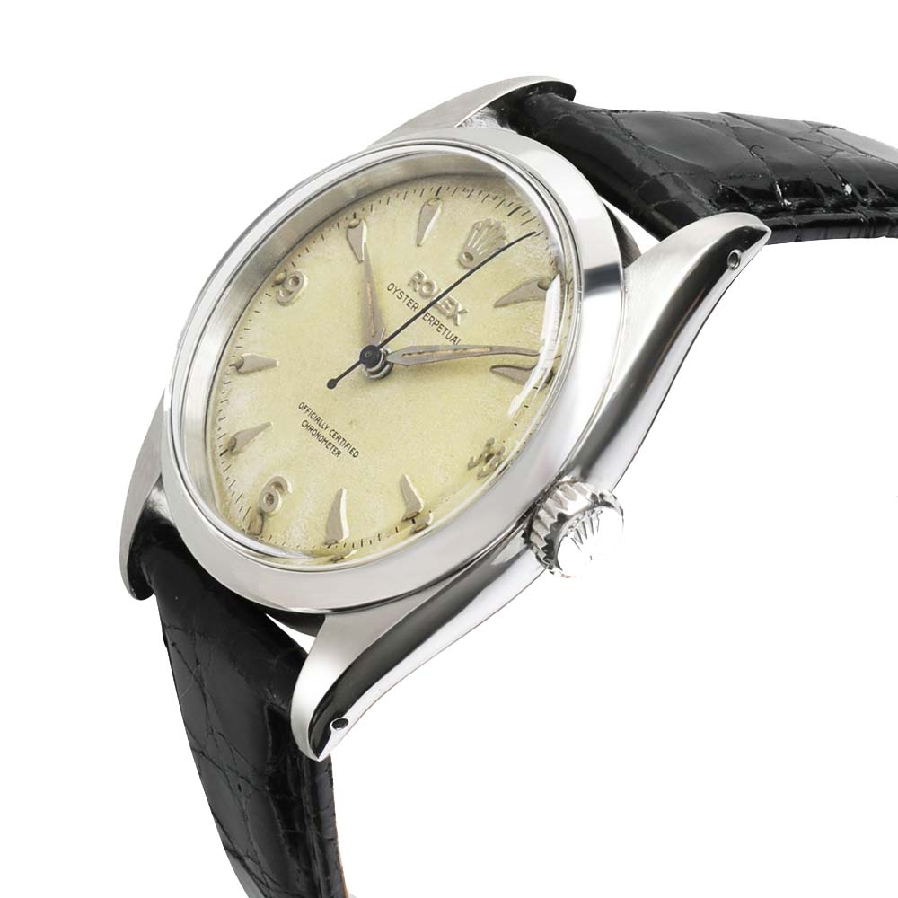 

Rolex Silver Stainless Steel Oyster Perpetual 6580 Men's Wristwatch 34 MM