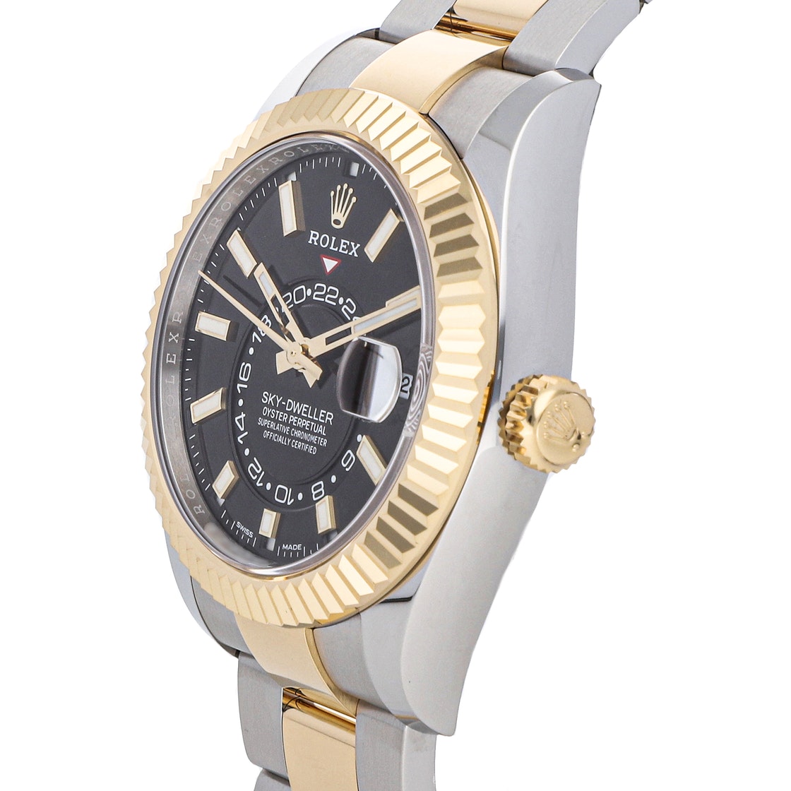

Rolex Black 18K Yellow Gold And Stainless Steel Sky-Dweller 326933 Men's Wristwatch 42 MM
