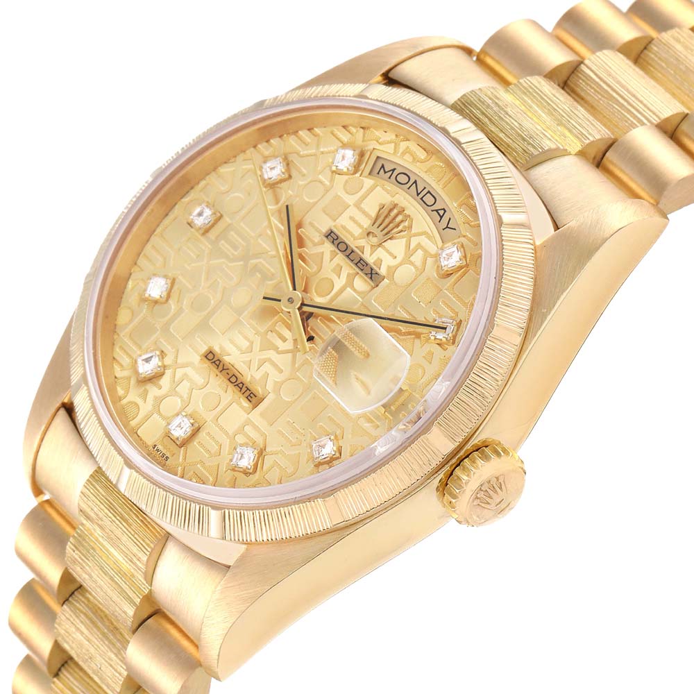 

Rolex Champagne Diamonds 18K Yellow Gold President Day-Date 18248 Men's Wristwatch 36 MM