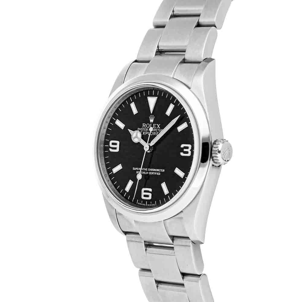 

Rolex Black Stainless Steel Explorer 114270 Men's Wristwatch 36 MM