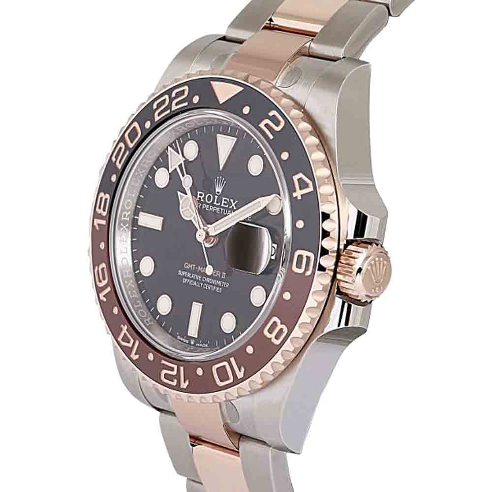 

Rolex Black 18K Rose Gold And Stainless Steel GMT Master II 126711CHNR Men's Wristwatch 40 MM
