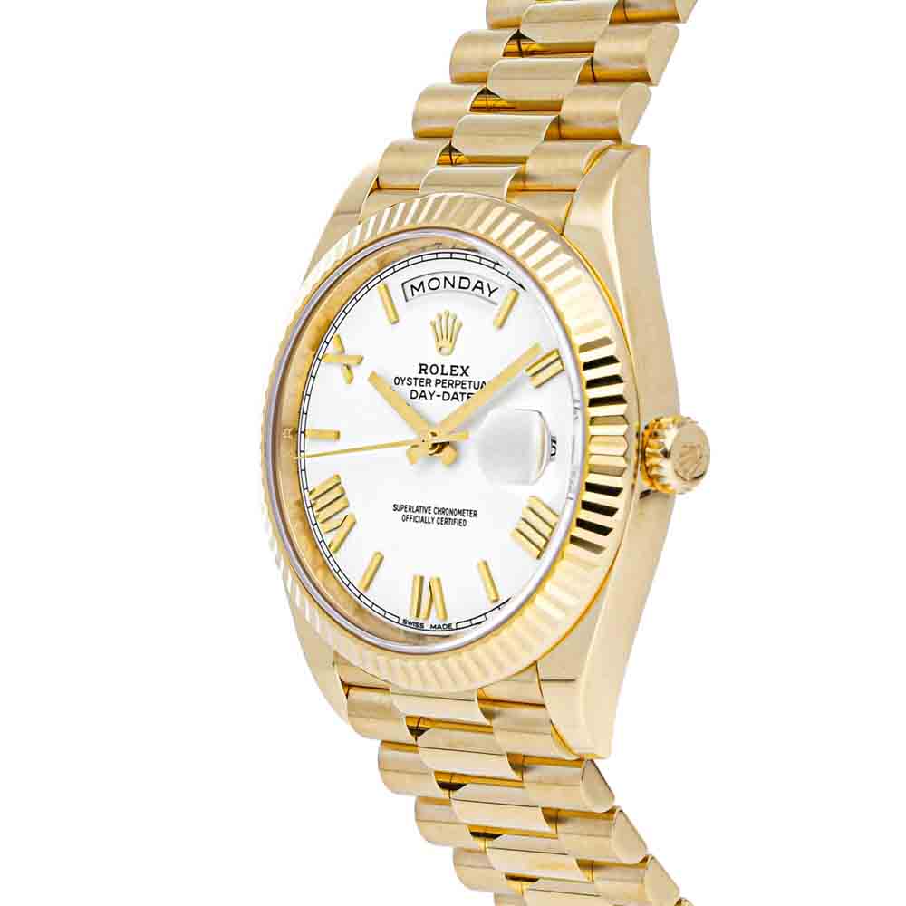 

Rolex White 18K Yellow Gold Day-Date 228238 Men's Wristwatch 40 MM