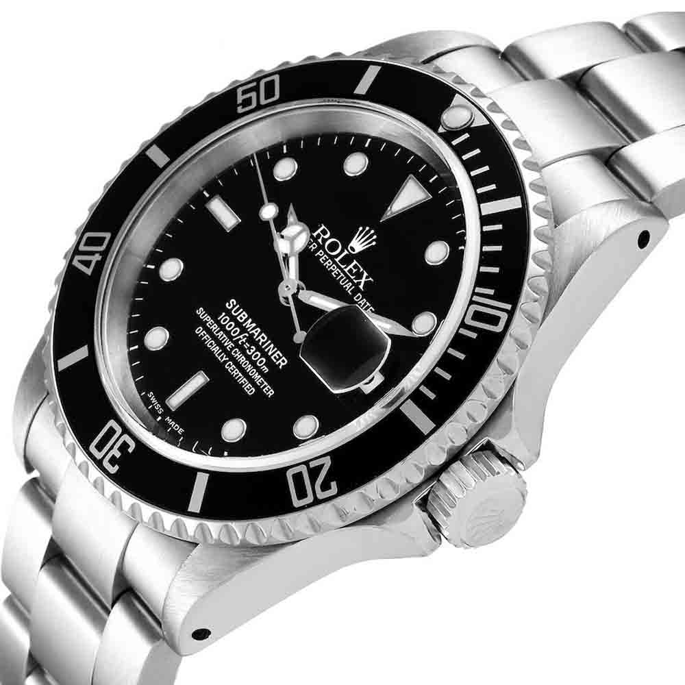 

Rolex Black Stainless Steel Submariner 16610 Men's Wristwatch 40 MM