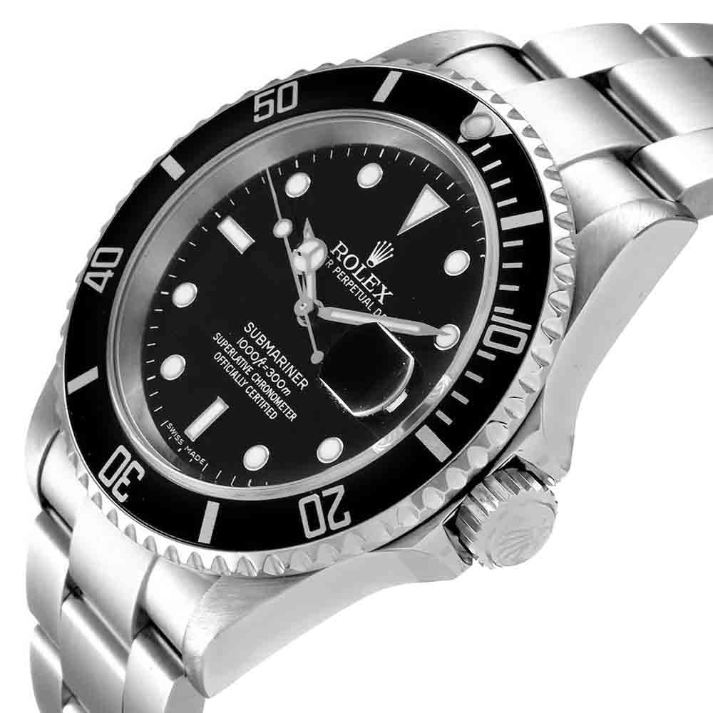 

Rolex Black Stainless Steel Submariner 16610 Men's Wristwatch 40 MM