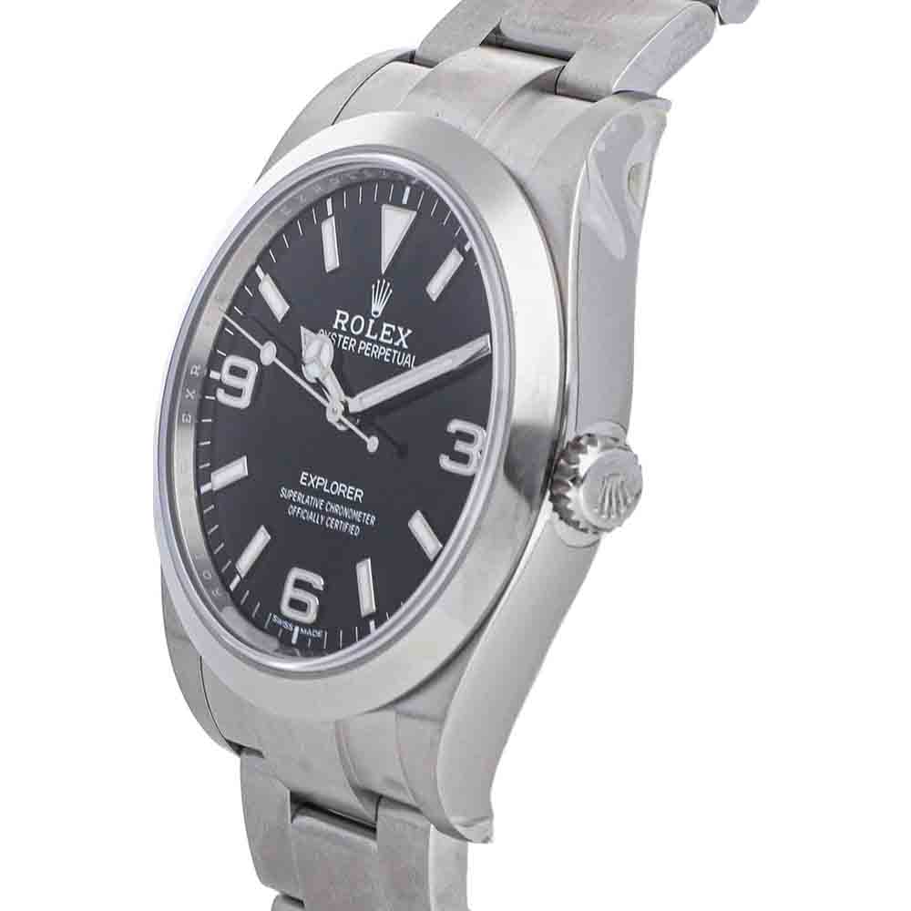 

Rolex Black Stainless Steel Explorer 214270 Men's Wristwatch 39 MM