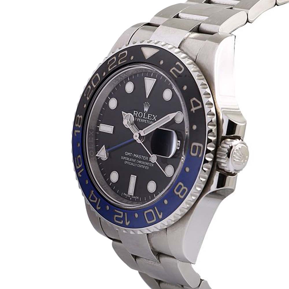 

Rolex Black Stainless Steel GMT Master II Men's Wristwatch 40 MM