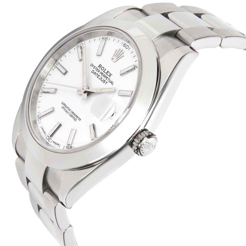 

Rolex White Stainless Steel Datejust 126300 Men's Wristwatch 41 MM