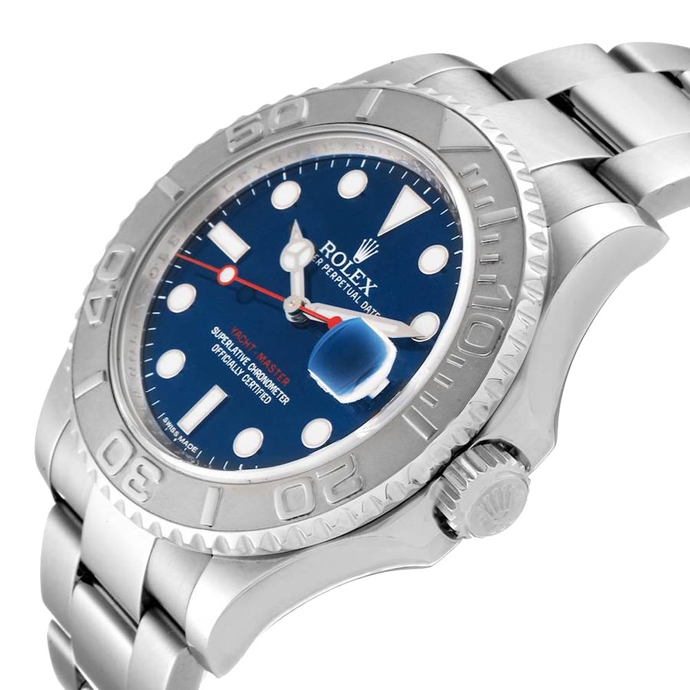 

Rolex Blue Platinum Stainless Steel Yachtmaster 126622 Men's Wristwatch 40 MM