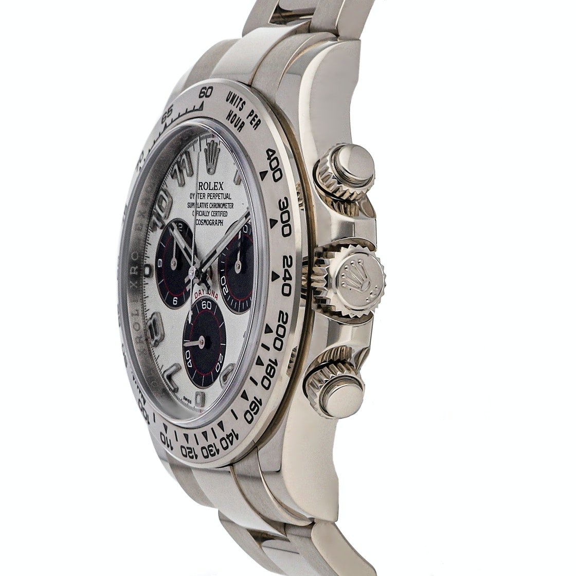 

Rolex Silver 18K White Gold Cosmograph Daytona 116509 Men's Wristwatch 40 MM