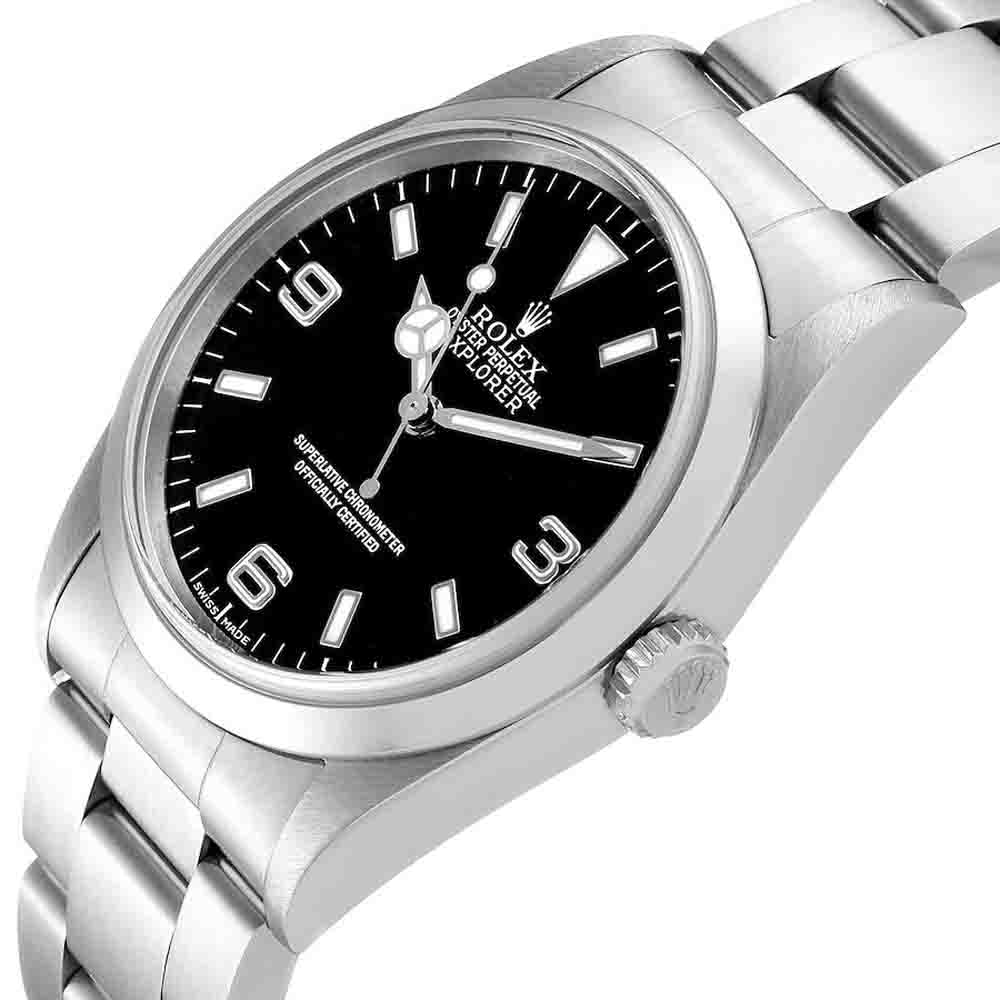 

Rolex Black Stainless Steel Explorer I 14270 Men's Wristwatch 36 MM
