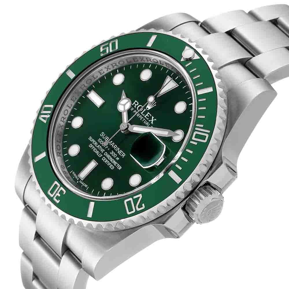 

Rolex Green Stainless Steel Submariner Hulk 116610LV Men's Wristwatch 40 MM