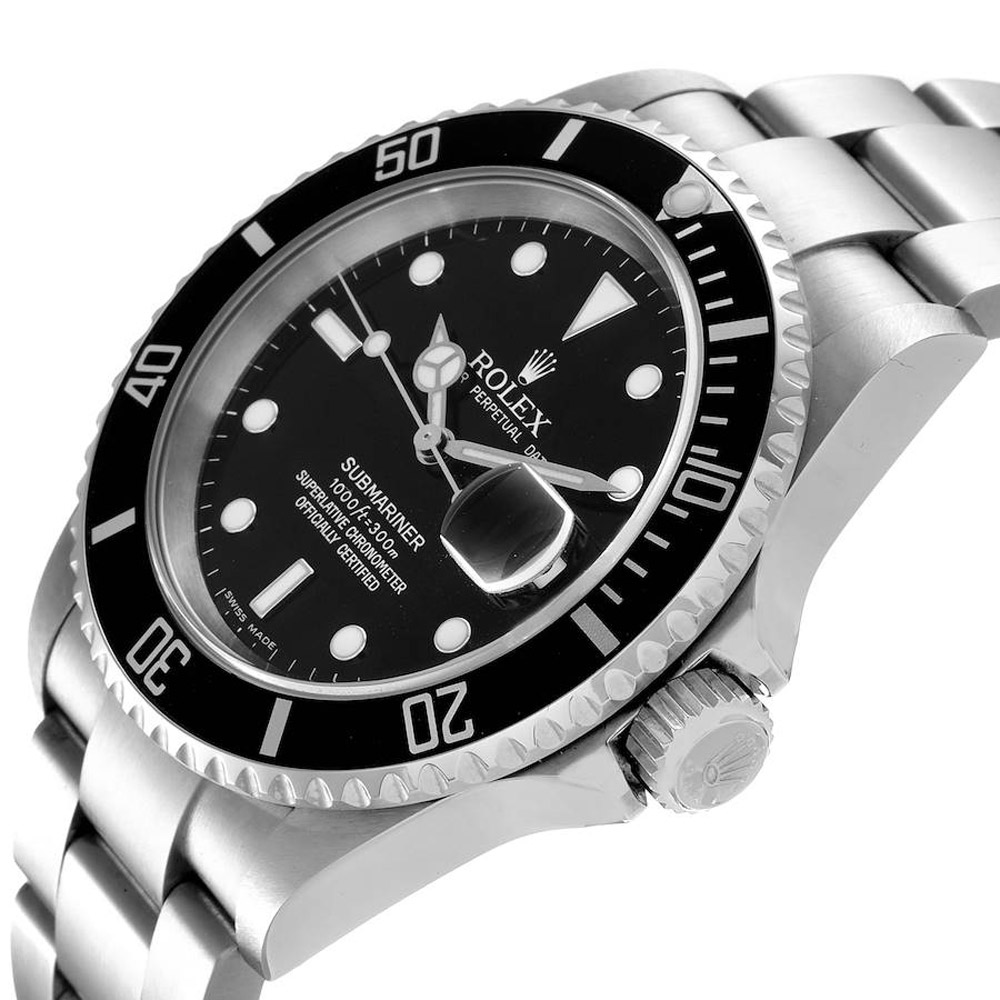 

Rolex Black Stainless Steel Submariner 16610 Men's Wristwatch 40 MM