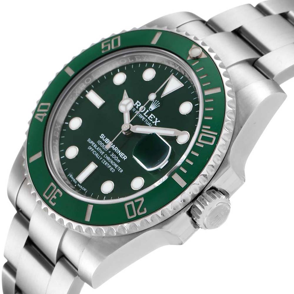 

Rolex Green Stainless Steel Submariner Hulk 116610LV Men's Wristwatch 40 MM