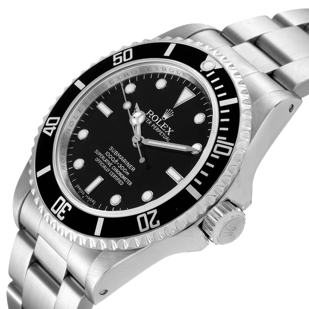 

Rolex Black Stainless Steel Submariner 14060 Men's Wristwatch 40 MM