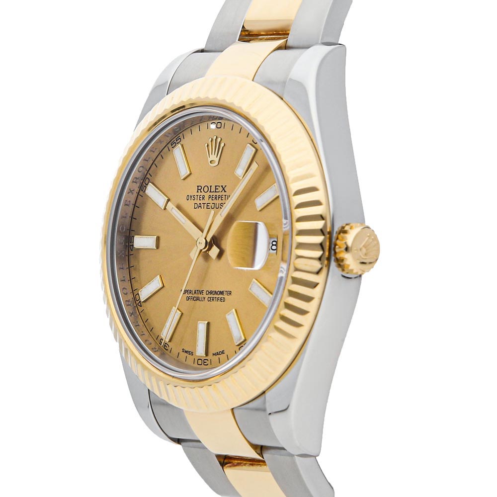 

Rolex Champagne 18K Yellow Gold And Stainless Steel Datejust II 116333 Men's Wristwatch 41 MM